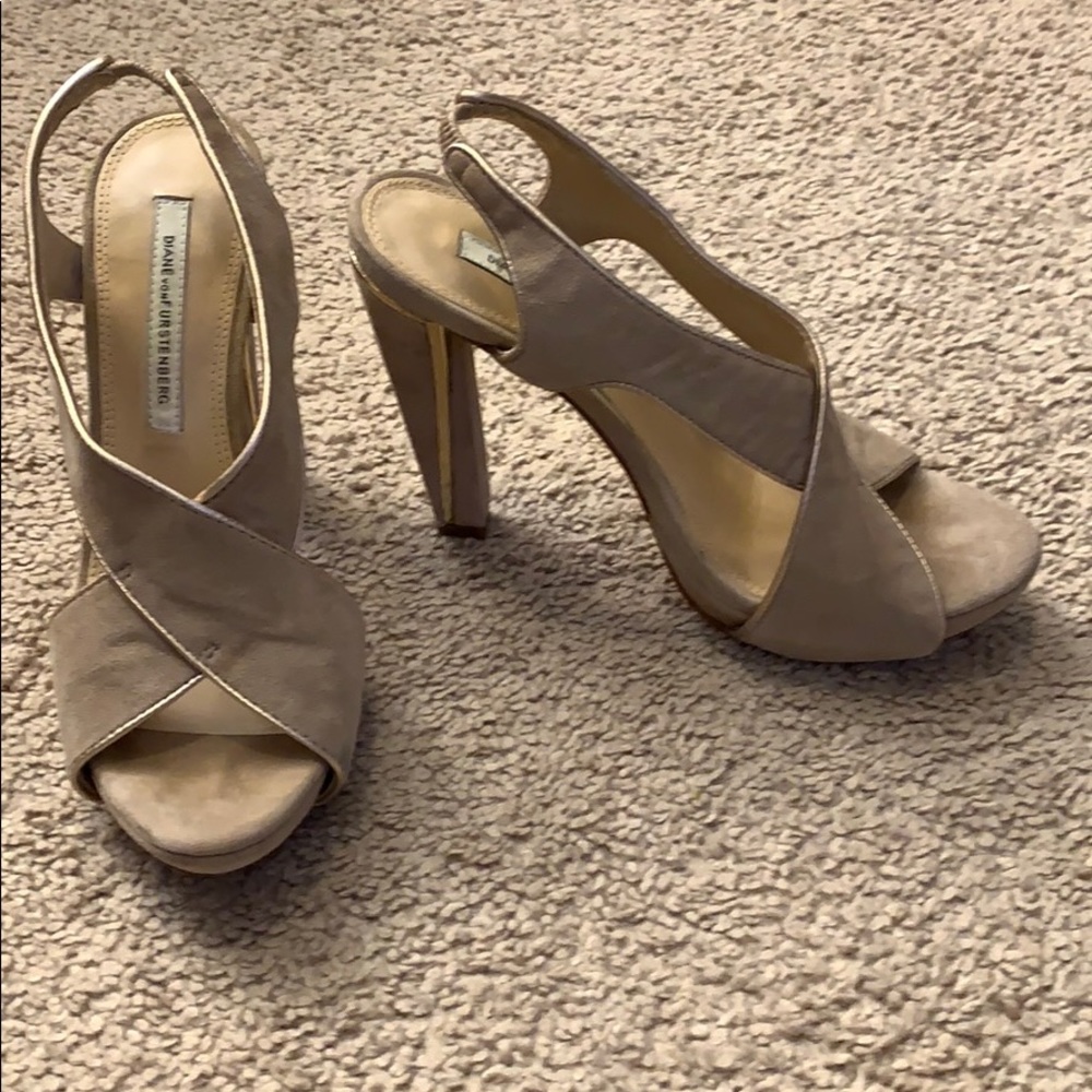 Diane von Furstenberg Suede Slingback Sandals